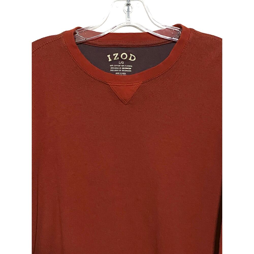 Izod Thermal Waffle Knit Shirt Mens L Gorpcore Minimalist Neutral Grunge Layers - Picture 2 of 7